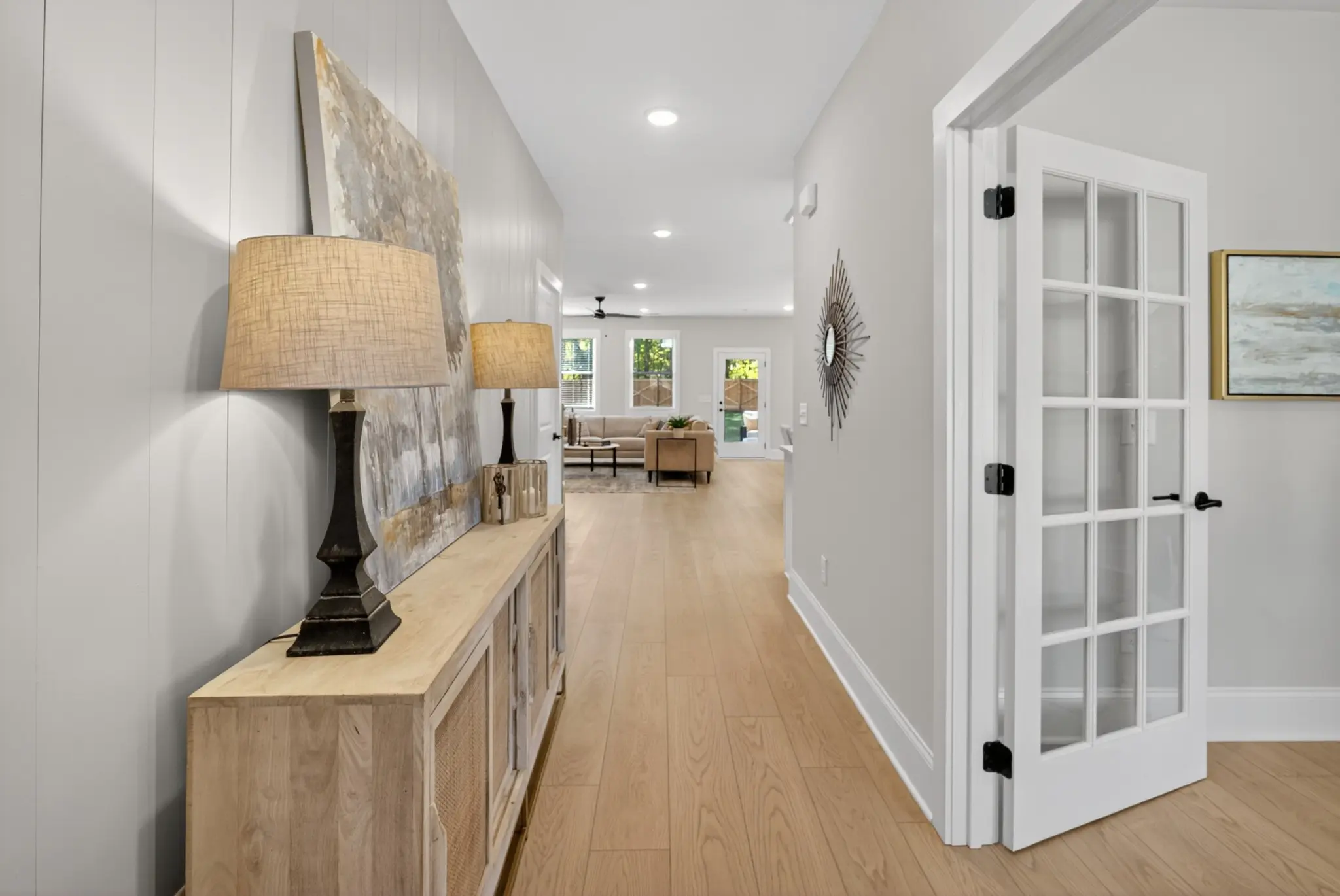 Warm staged entryway photographed by Archetype Visuals